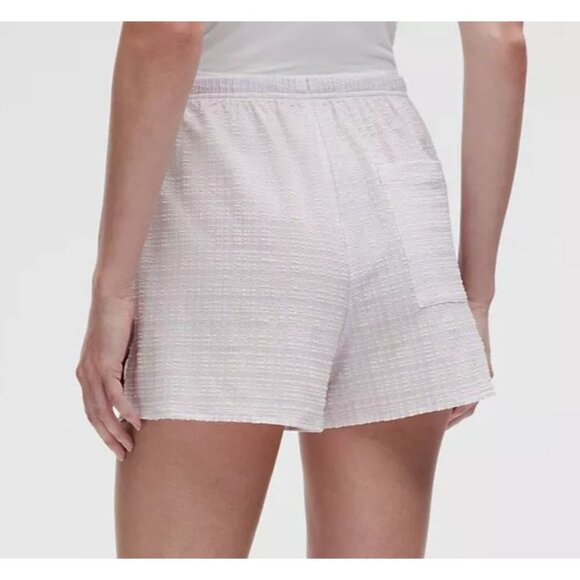 NWT Lululemon Seersucker Check Strappy Lavender Tank & 3" Pull-On Short Set M/L - Picture 7 of 16